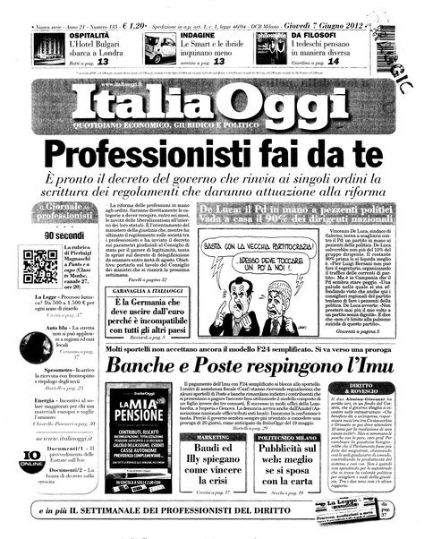 Italia oggi : quotidiano di economia finanza e politica